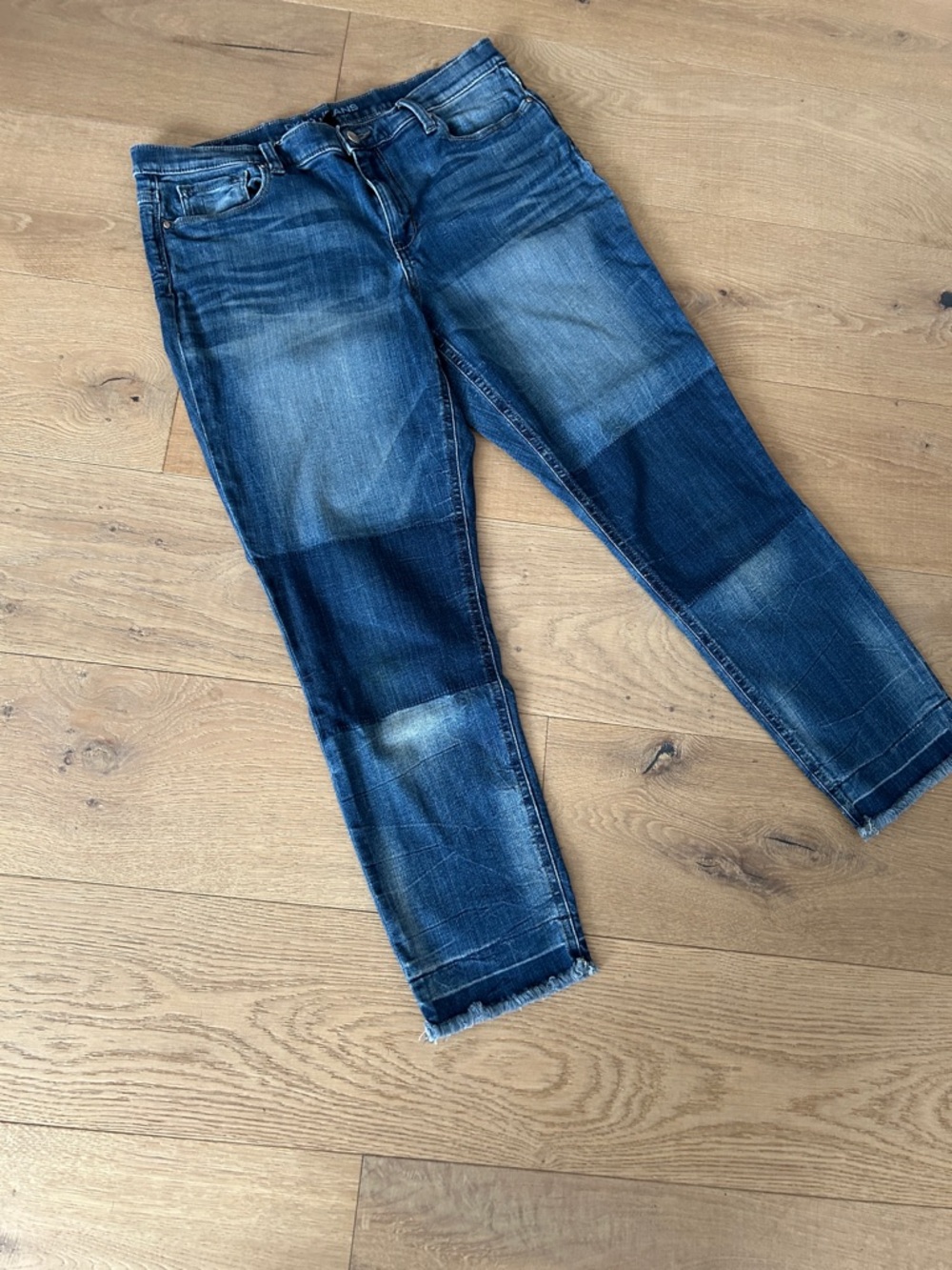 Dkny Women's Patchwork Ankle Jeans in Blue